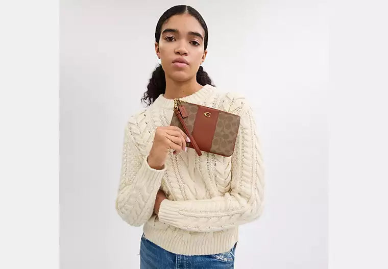 Coach Women's Small Wristlet In Signature Canvas