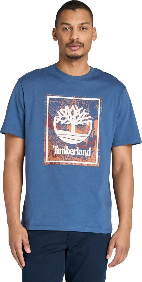 Timberland Men's Front Seasonal Stack Logo Graphic Tee