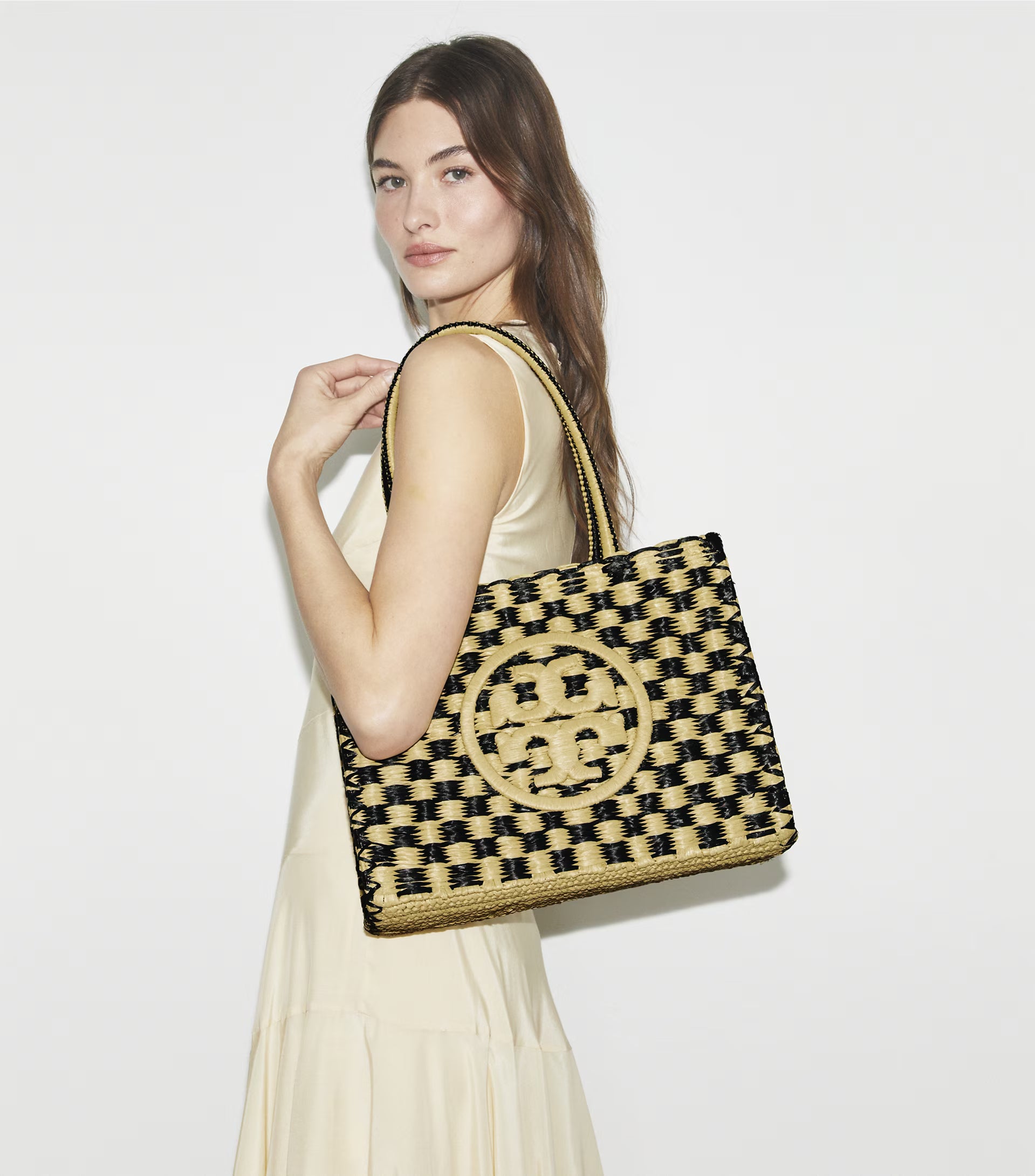 Tory Burch Women's Ella Hand-Crocheted Checkered Tote
